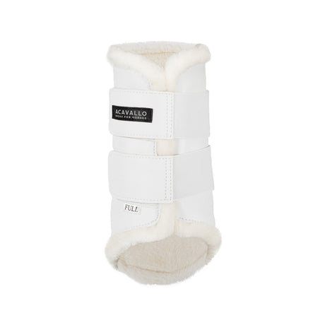 Acavallo Front Brushing Boots Faux Sheepskin & Hook-And-Loop Closure #colour_white