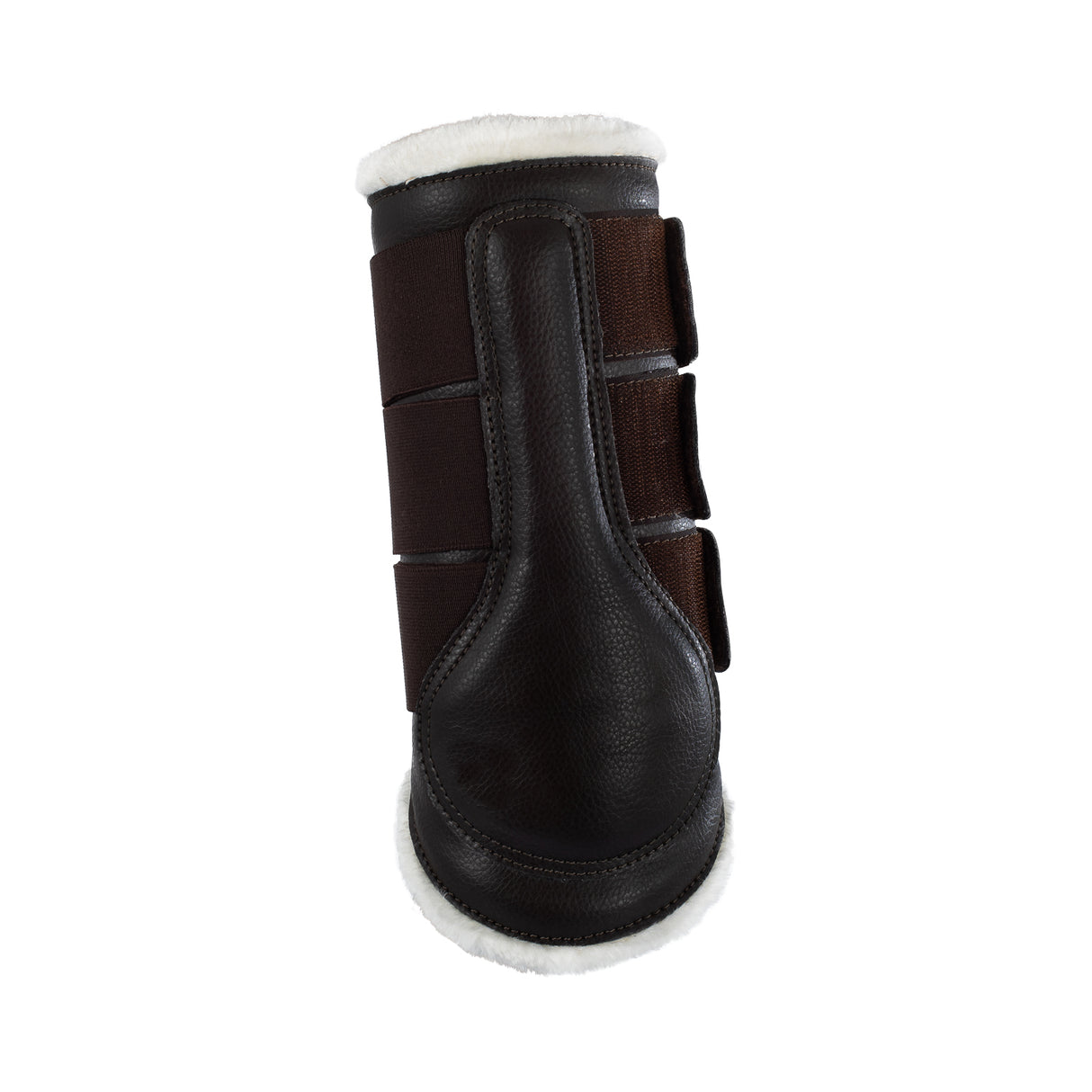 Acavallo Hind Brushing Boots Faux Sheepskin & Triple Hook-And-Loop Closure #colour_brown