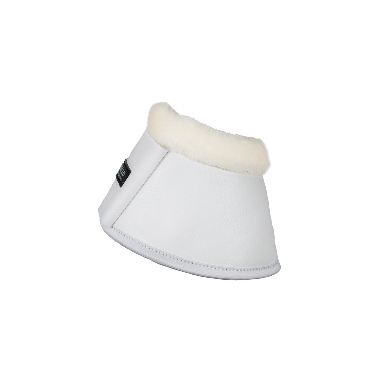 Acavallo Eco-Leather Bell Boots Faux Sheepskin & Hook-And-Loop Closure #colour_white