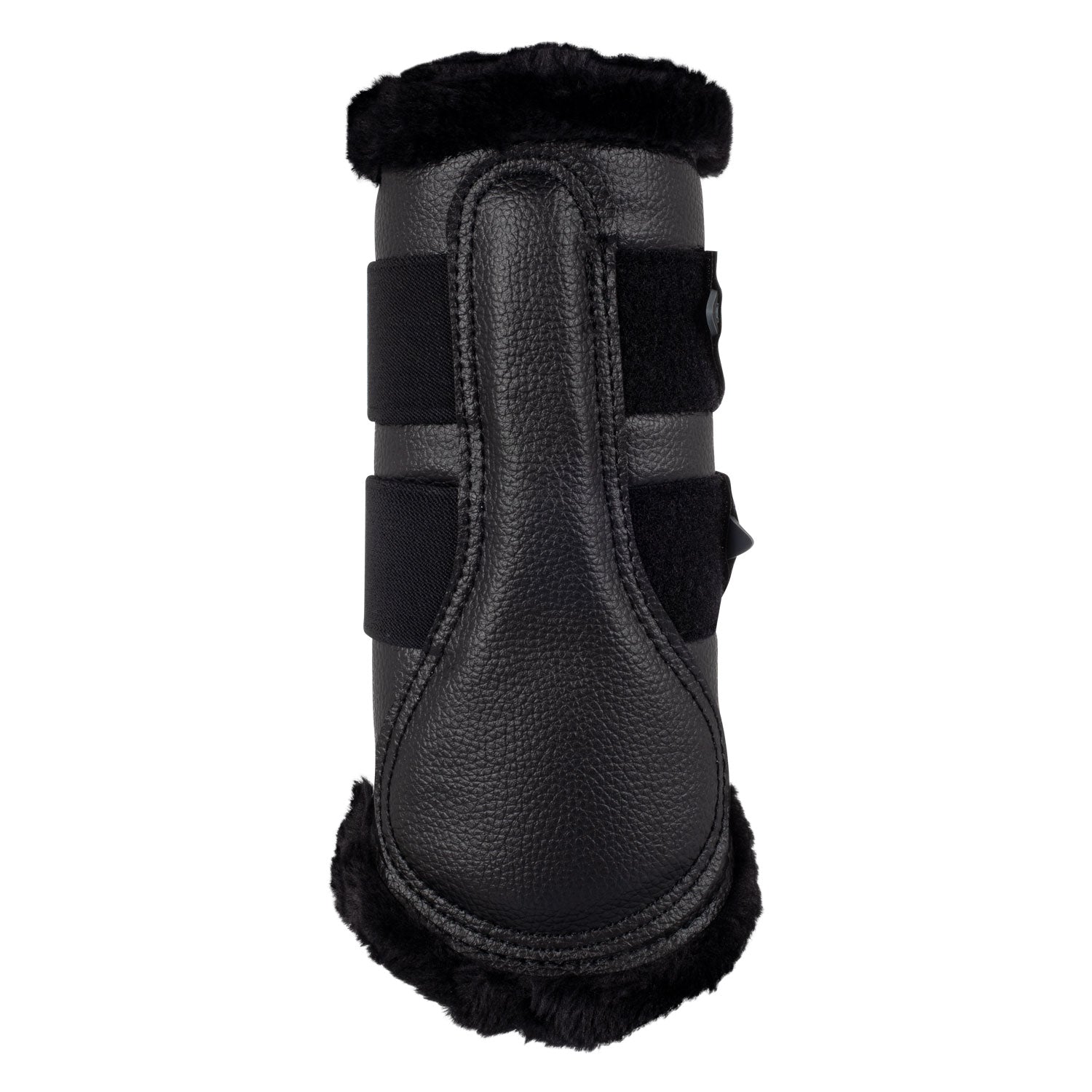 Acavallo Front Brushing Boots Eco-Leather & Faux Sheepskin #colour_black