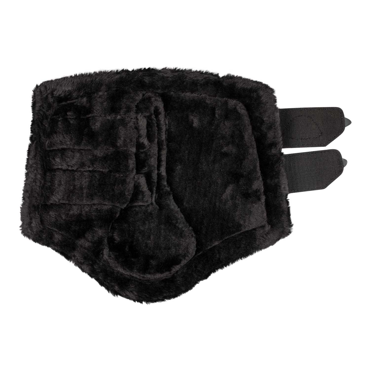 Acavallo Front Brushing Boots Eco-Leather & Faux Sheepskin #colour_black