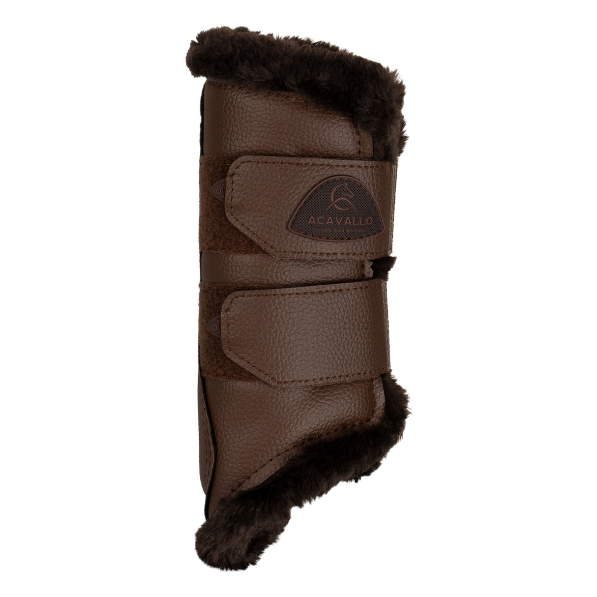 Acavallo Front Brushing Boots Eco-Leather & Faux Sheepskin #colour_brown