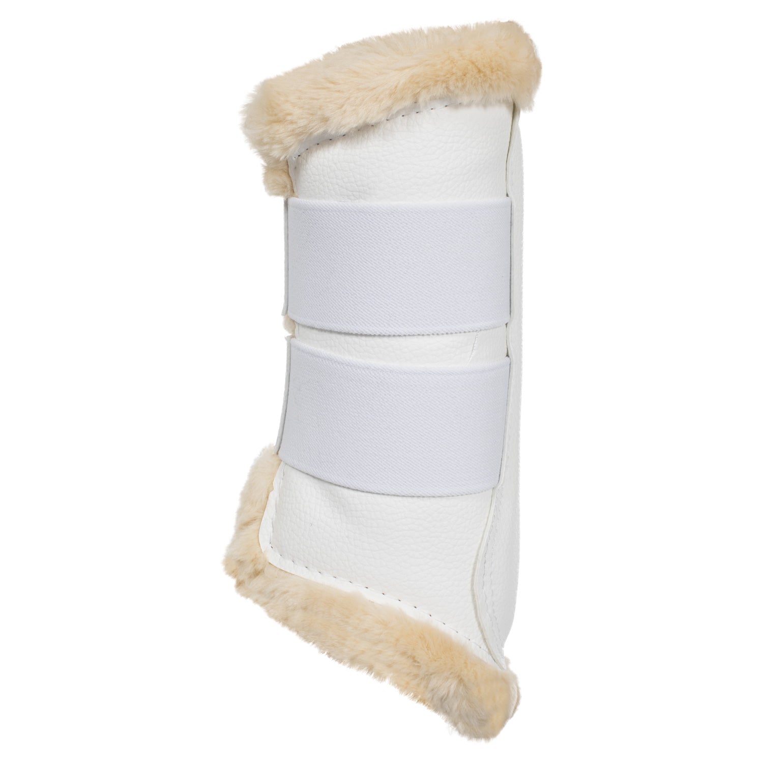 Acavallo Front Brushing Boots Eco-Leather & Faux Sheepskin #colour_white