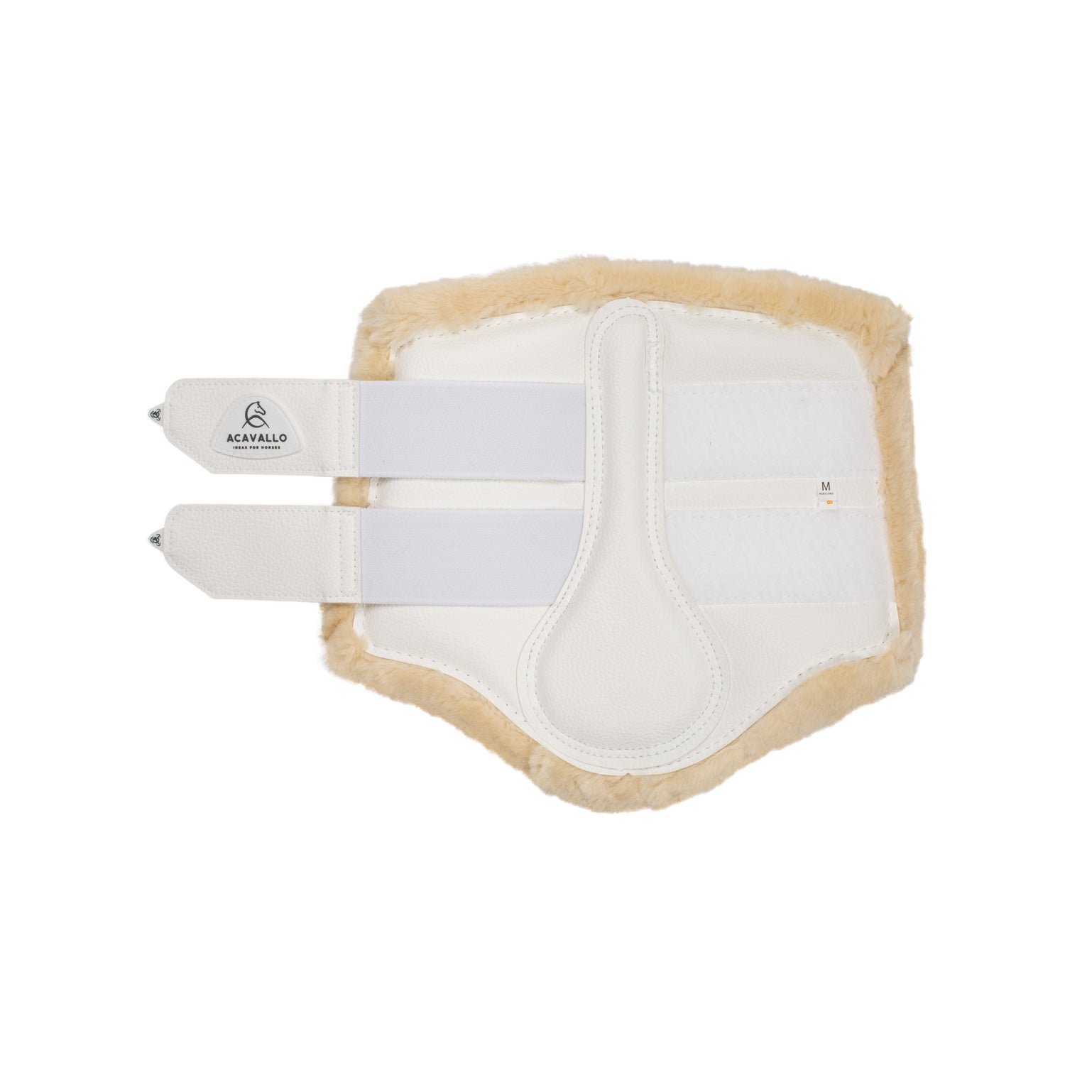 Acavallo Front Brushing Boots Eco-Leather & Faux Sheepskin #colour_white