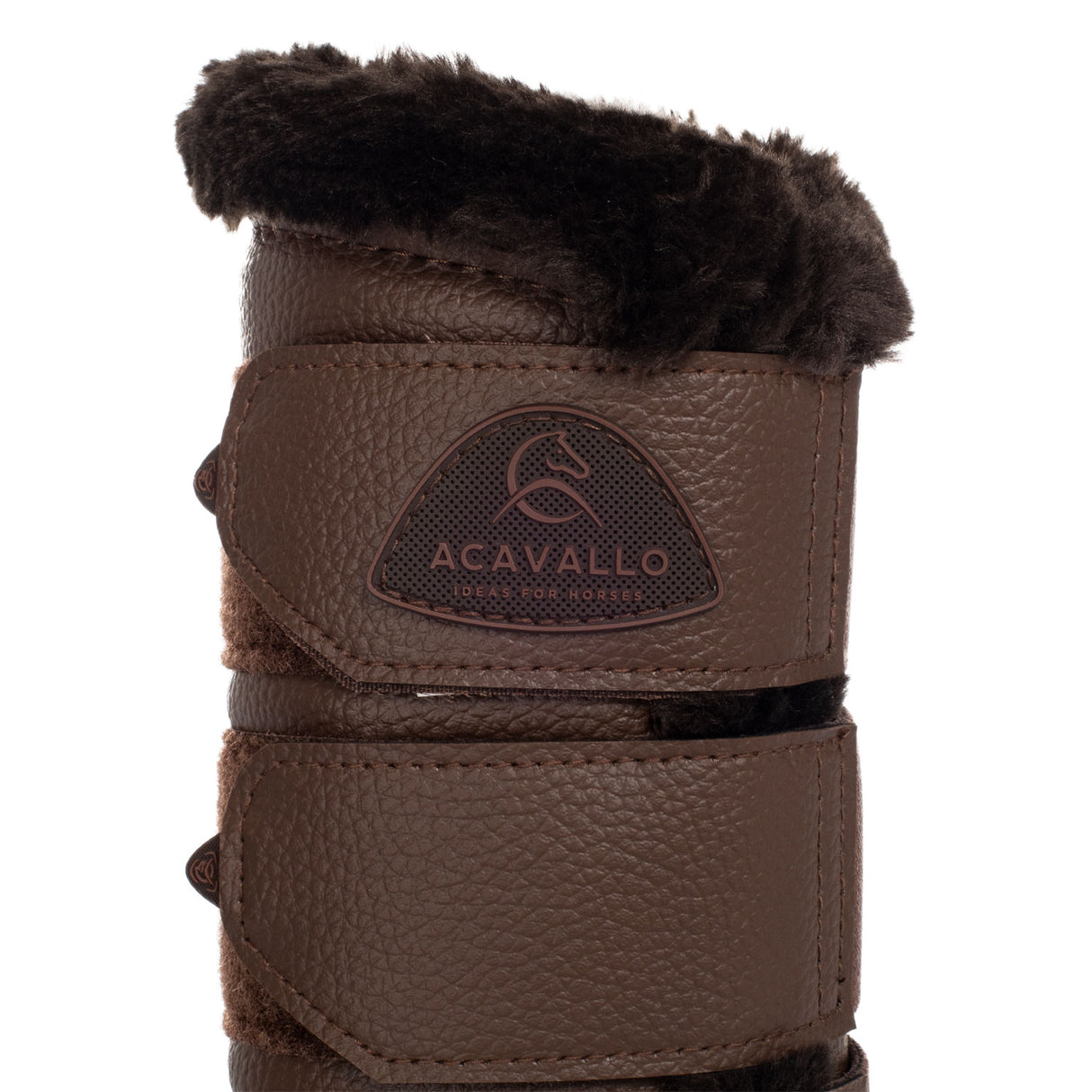 Acavallo Hind Brushing Boots Faux Leather & Faux Sheepskin #colour_brown