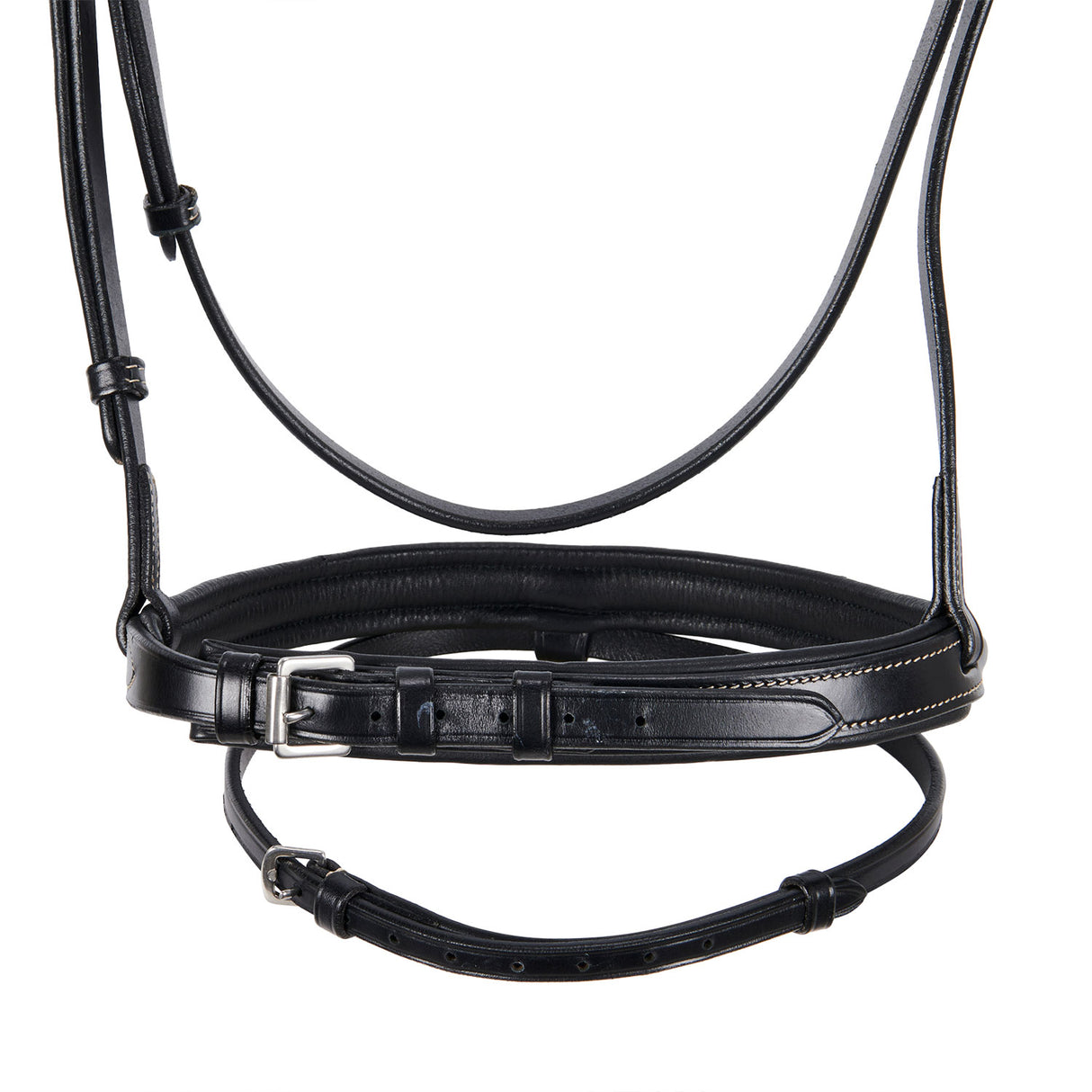 Equestro Leather English Bridle With Embroideries #colour_black