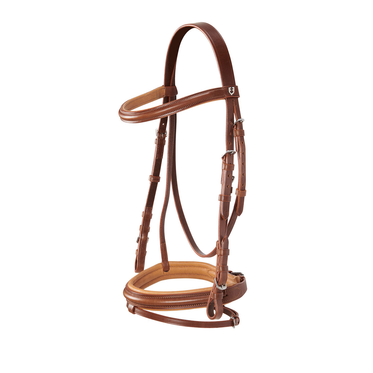 Equestro English Leather Bridle With Rubber Reins