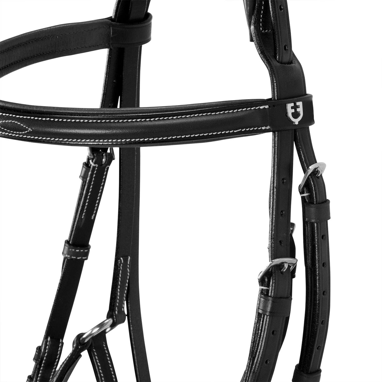 Equestro Bridle With Mexican Noseband And Synthetic Sheepskin #colour_black
