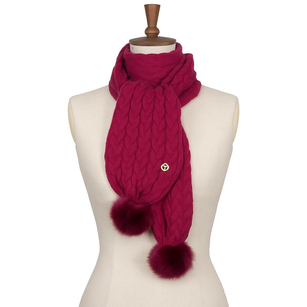 Toggi Gresham Knitted Scarf #colour_berry
