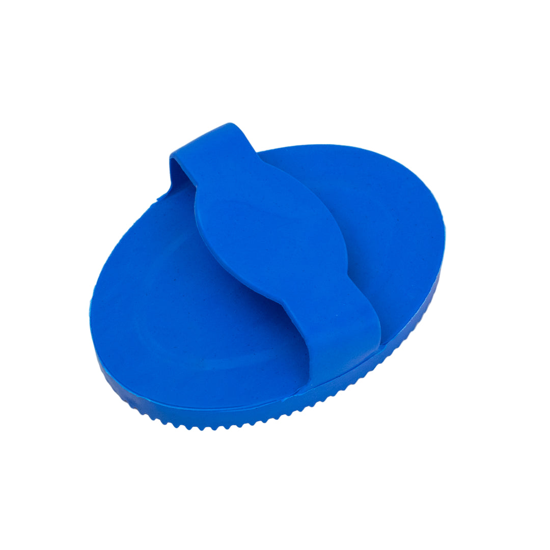 GS Equestrian & Country Round Rubber Curry Comb #colour_blue