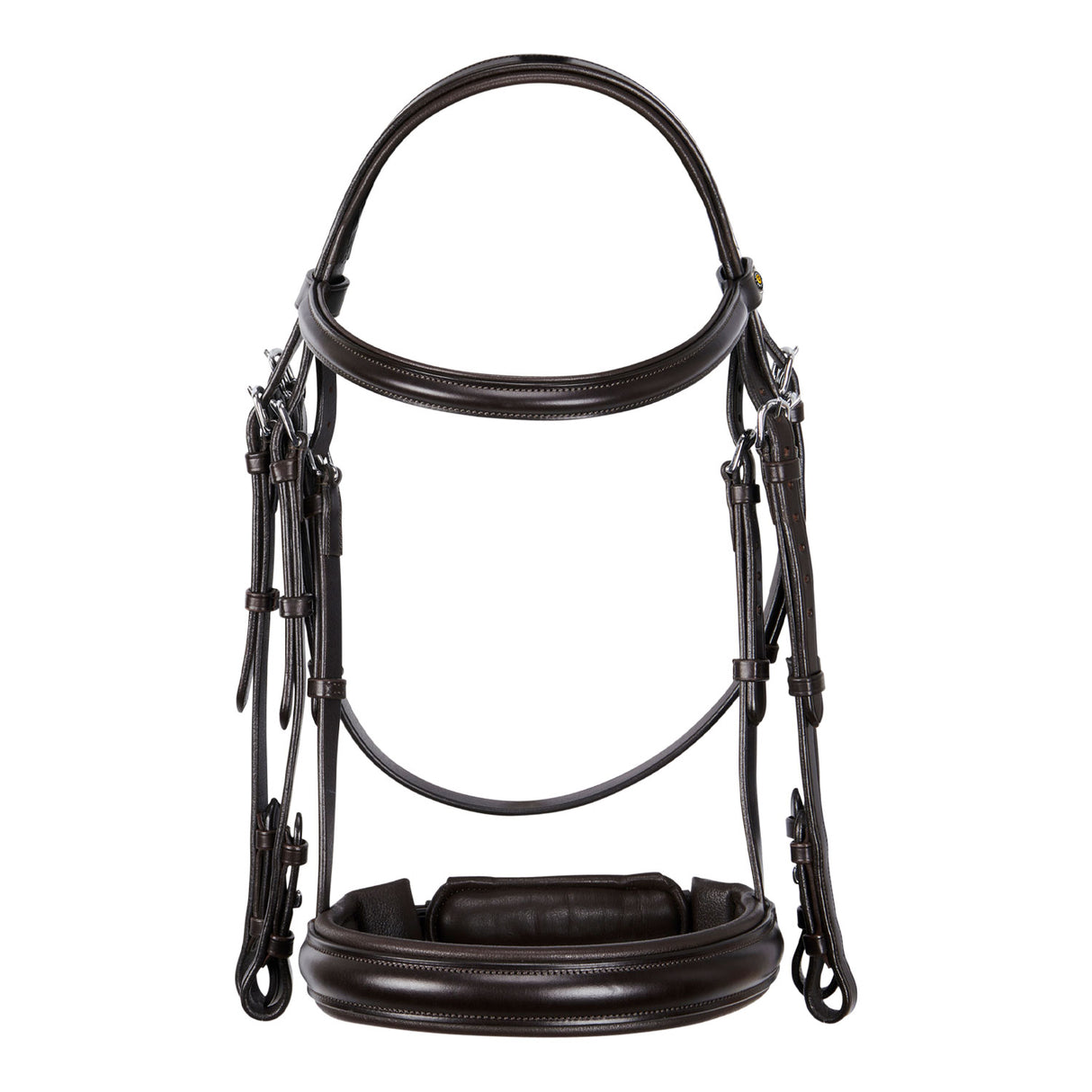 Equestro Leather Dressage Bridle Without Reins #colour_brown