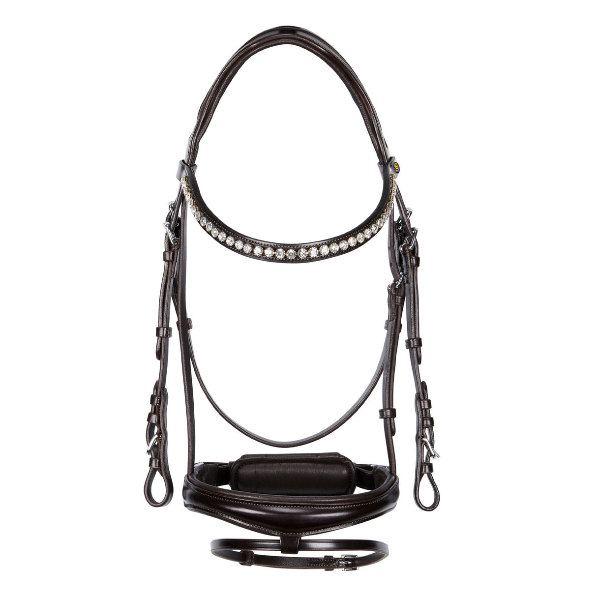 Equestro English Leather Bridle With Glitter New #colour_brown