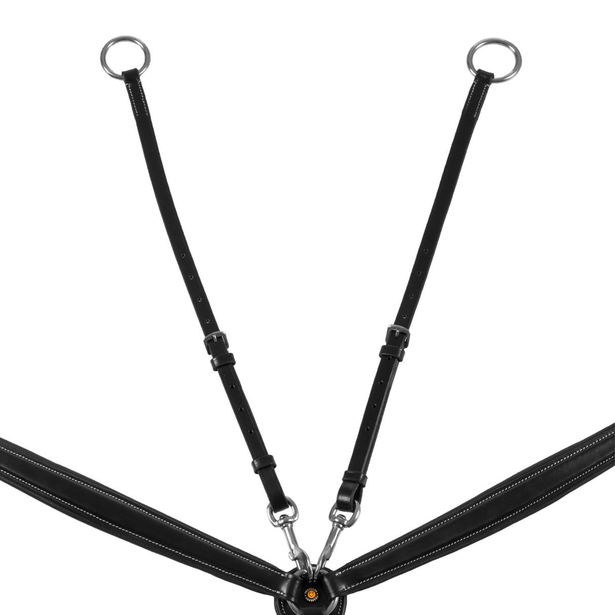 Equestro Tanned Leather Fork Breastplate #colour_black
