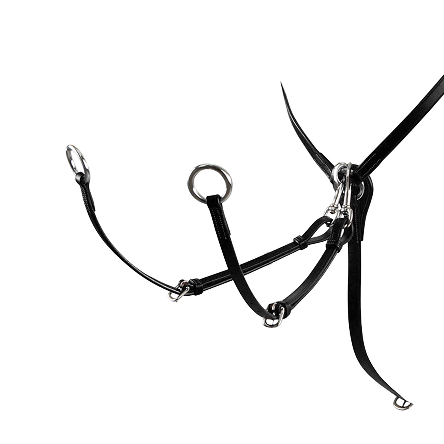 Equestro Tanned Leather Fork Hunting Breastplate #colour_black