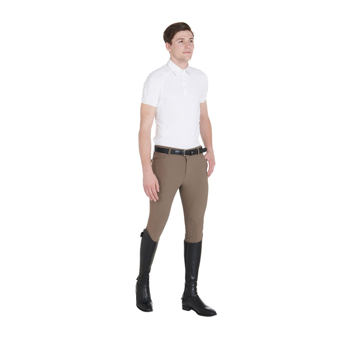 Equestro Men's Slim Fit Grip Breeches With Logo