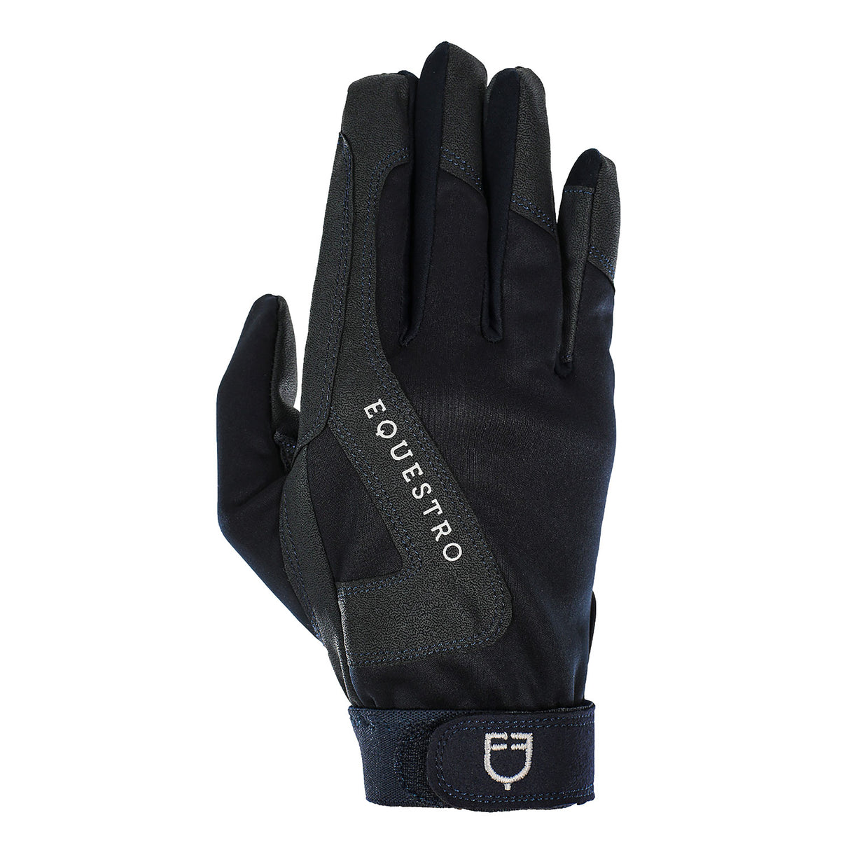 Equestro Technical Fabric Gloves With Fleece Lining #colour_blue