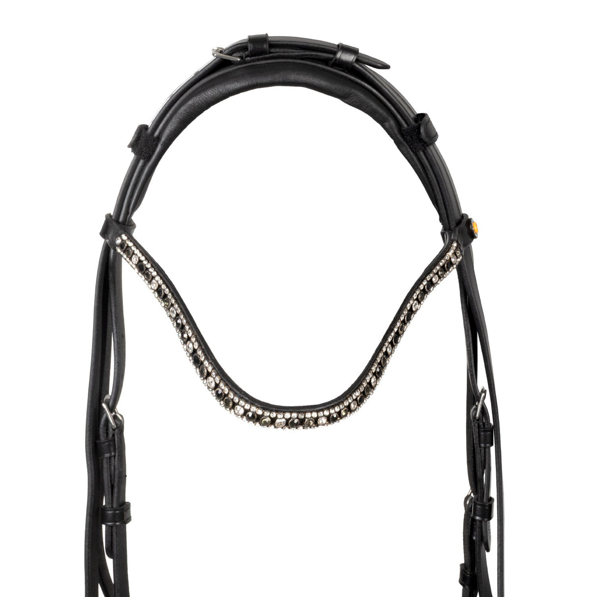 English leather bridle with rhinestone browband