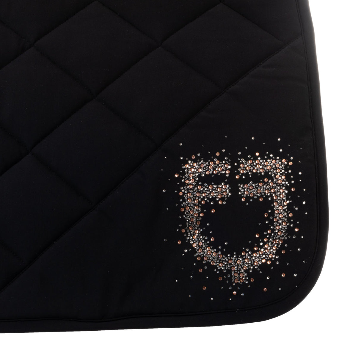 Equestro Dressage Saddle Pad With Rhinestone Logo #colour_black