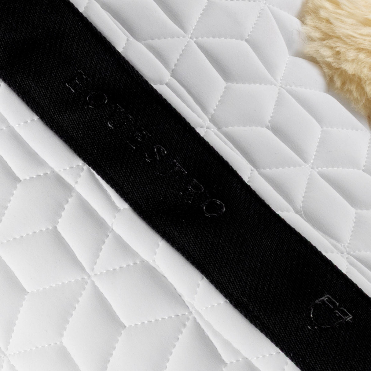 Equestro Technical Fabric Pad With Sheepskin #colour_white
