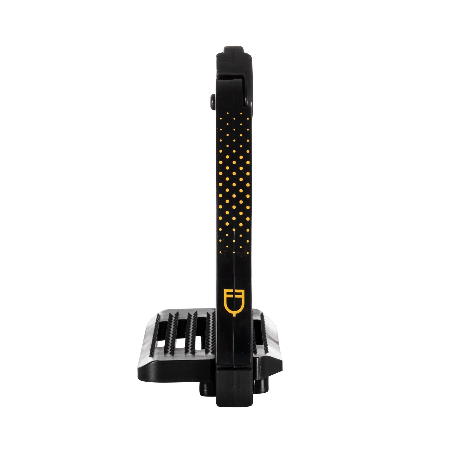 Equestro Junior Stirrups Side Opening And Wide Tread #colour_black