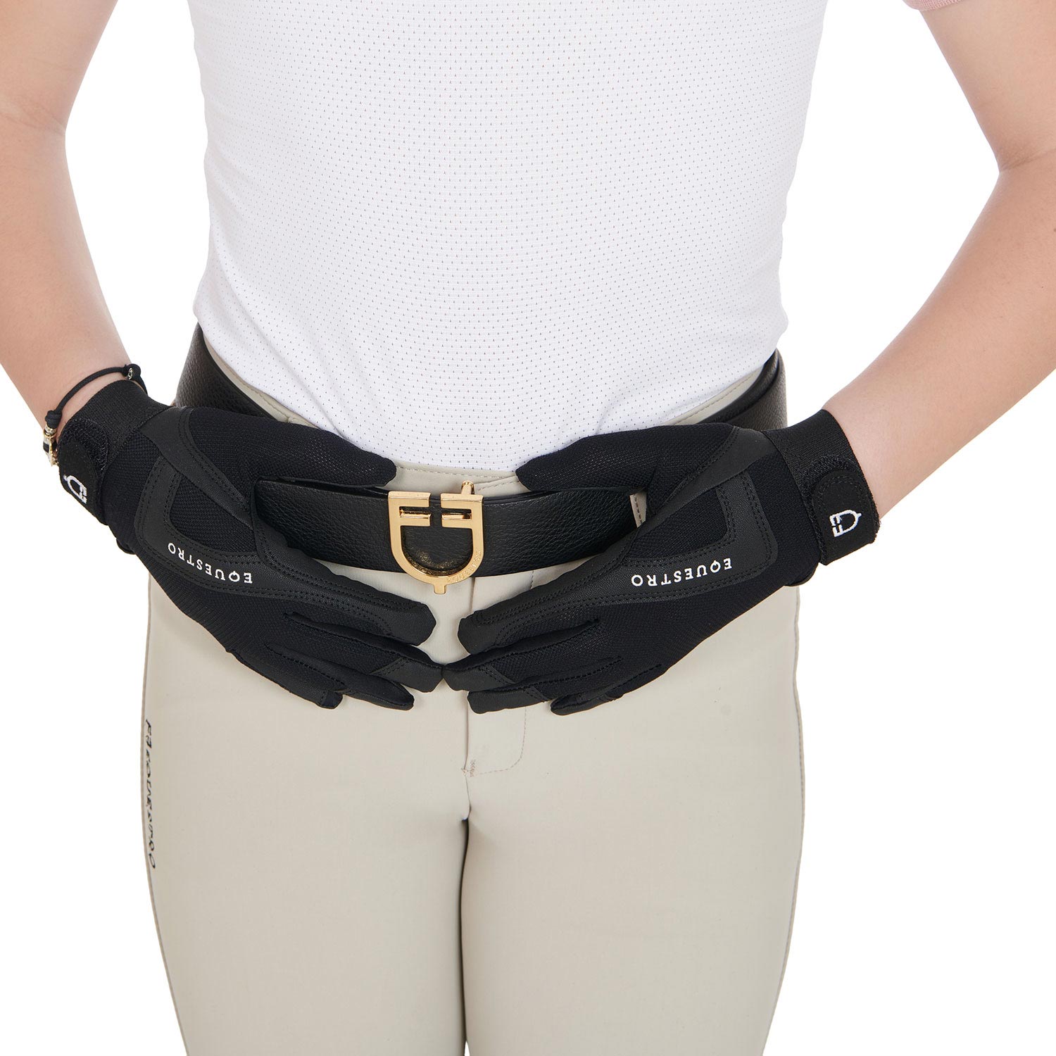 Equestro Kids' Gloves In Technical Fabric #colour_black