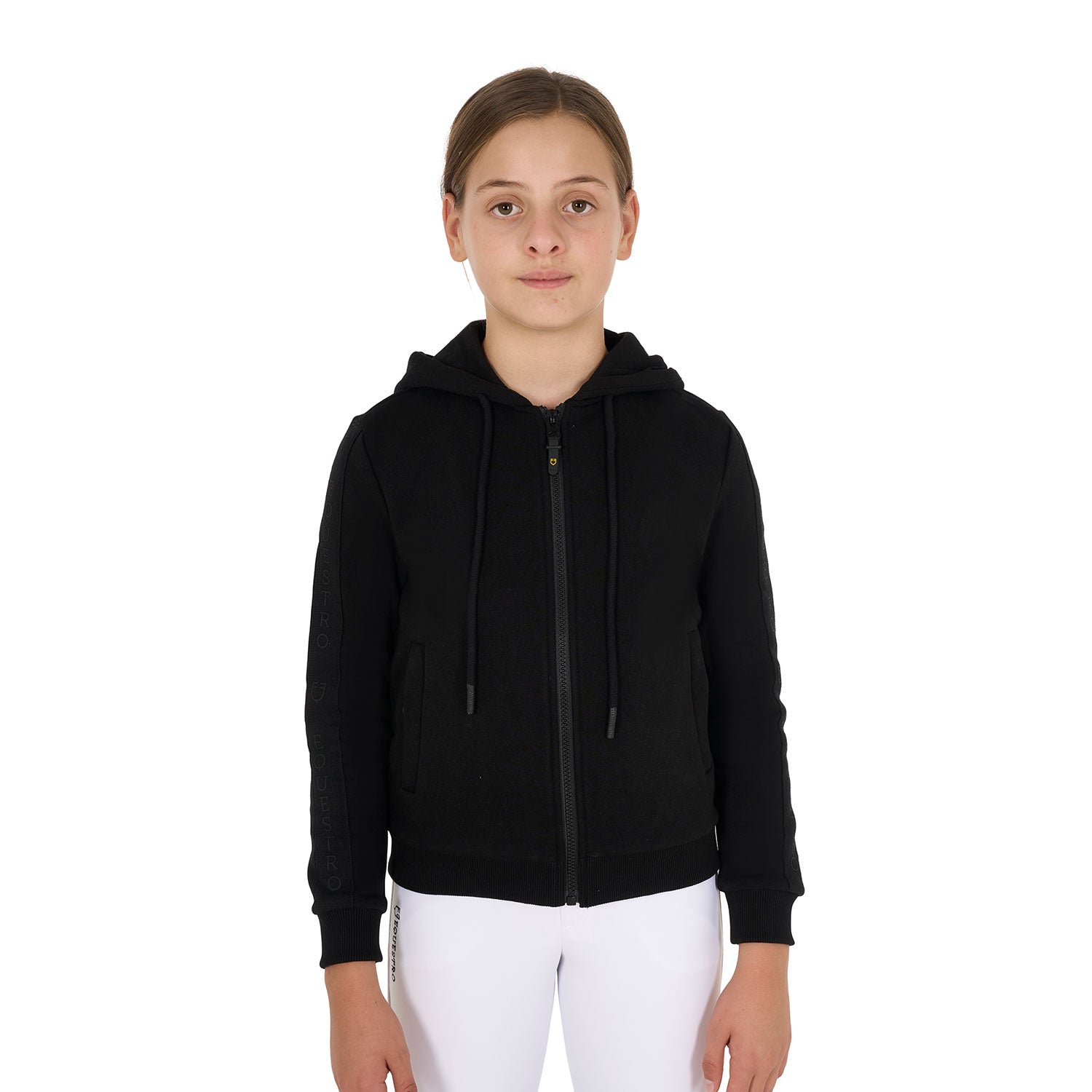 Equestro Girls' Full Zip Sweatshirt Inner Fleece #colour_black