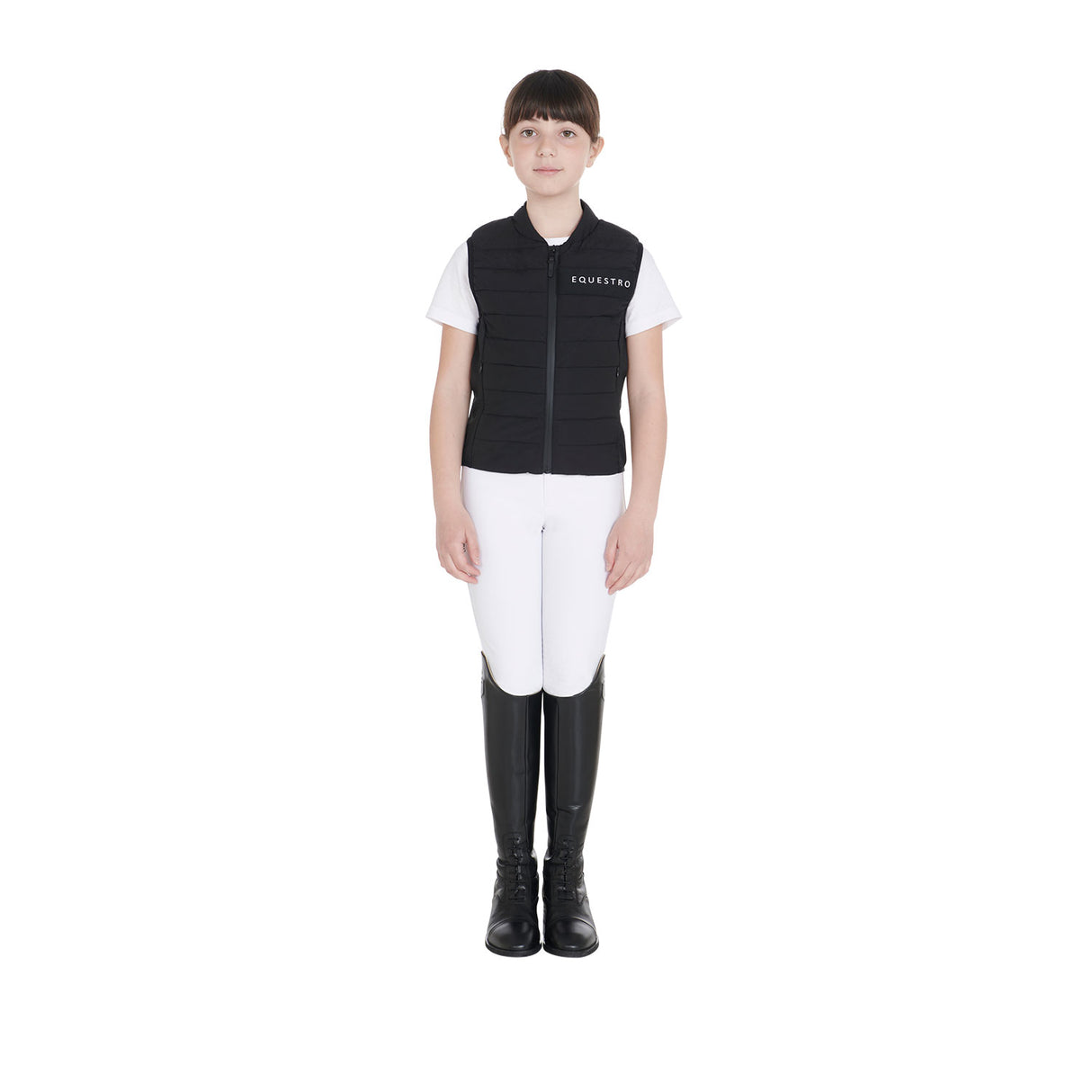 Equestro Kids' Vest In Technical Fabric #colour_black