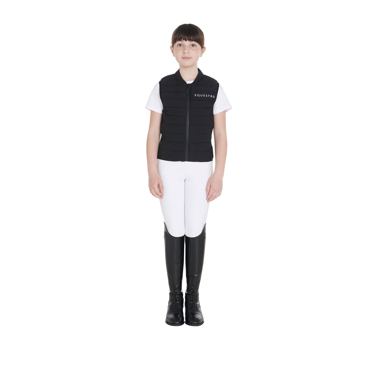Equestro Kids' Vest In Technical Fabric #colour_black