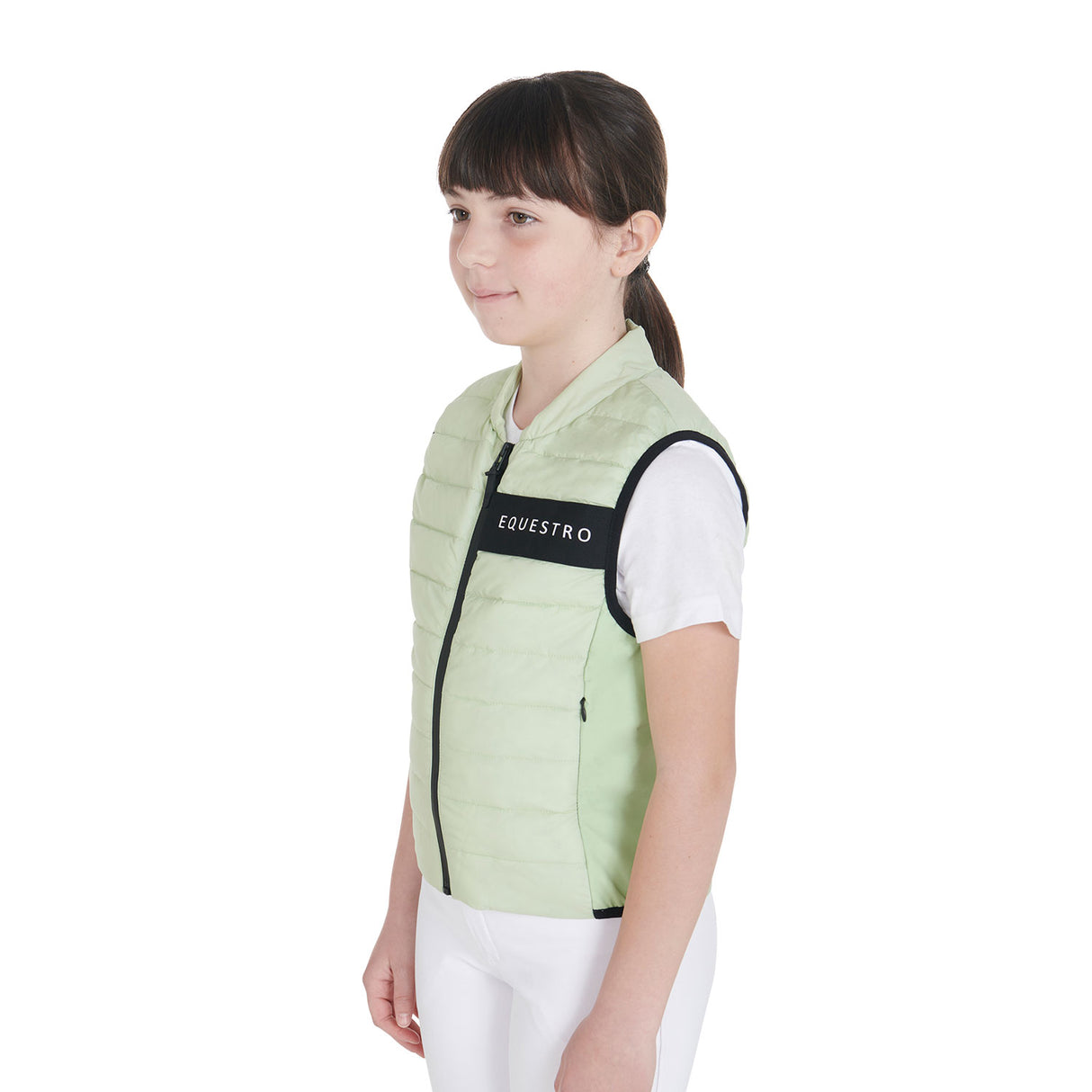 Equestro Kids' Vest In Technical Fabric #colour_green