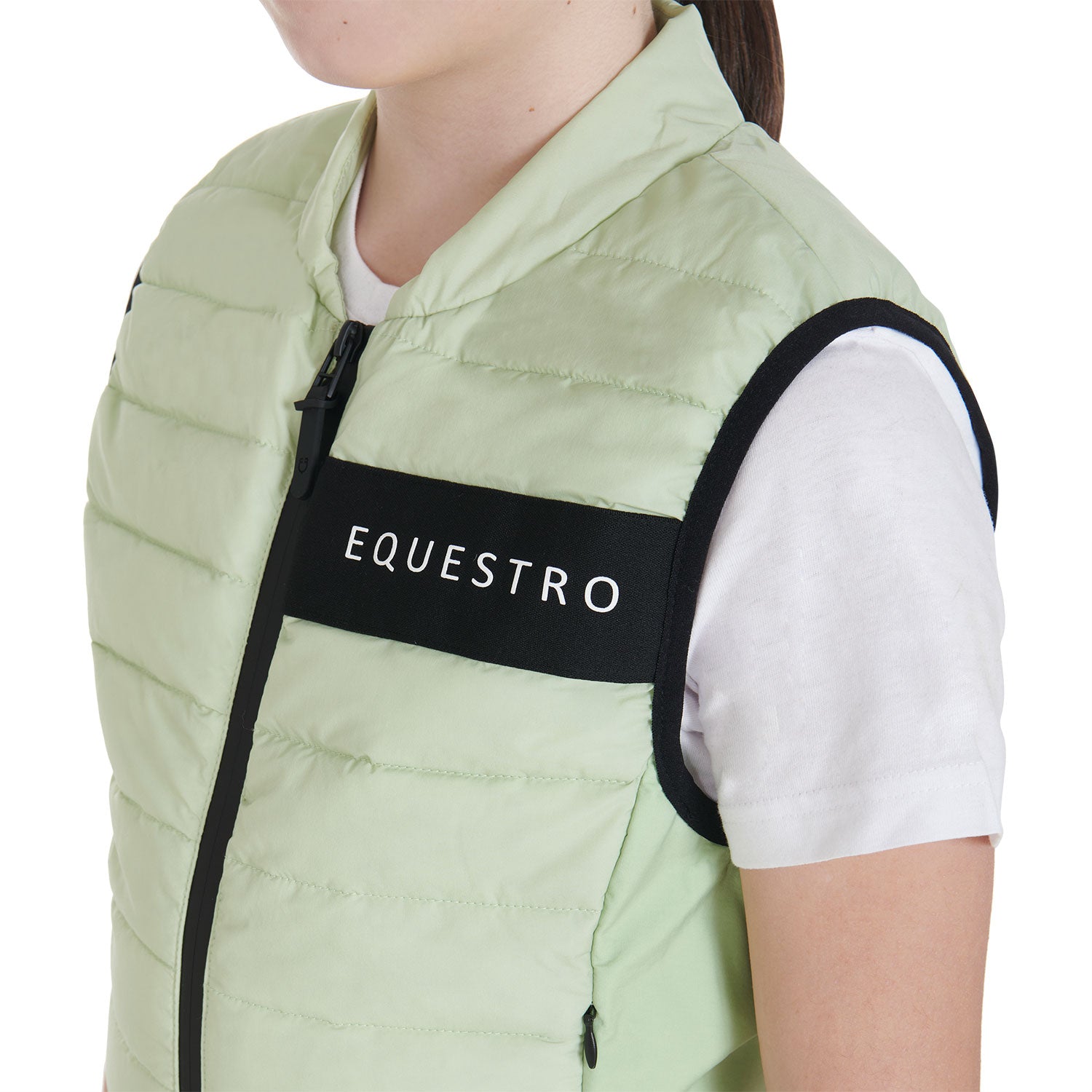 Equestro Kids' Vest In Technical Fabric #colour_green