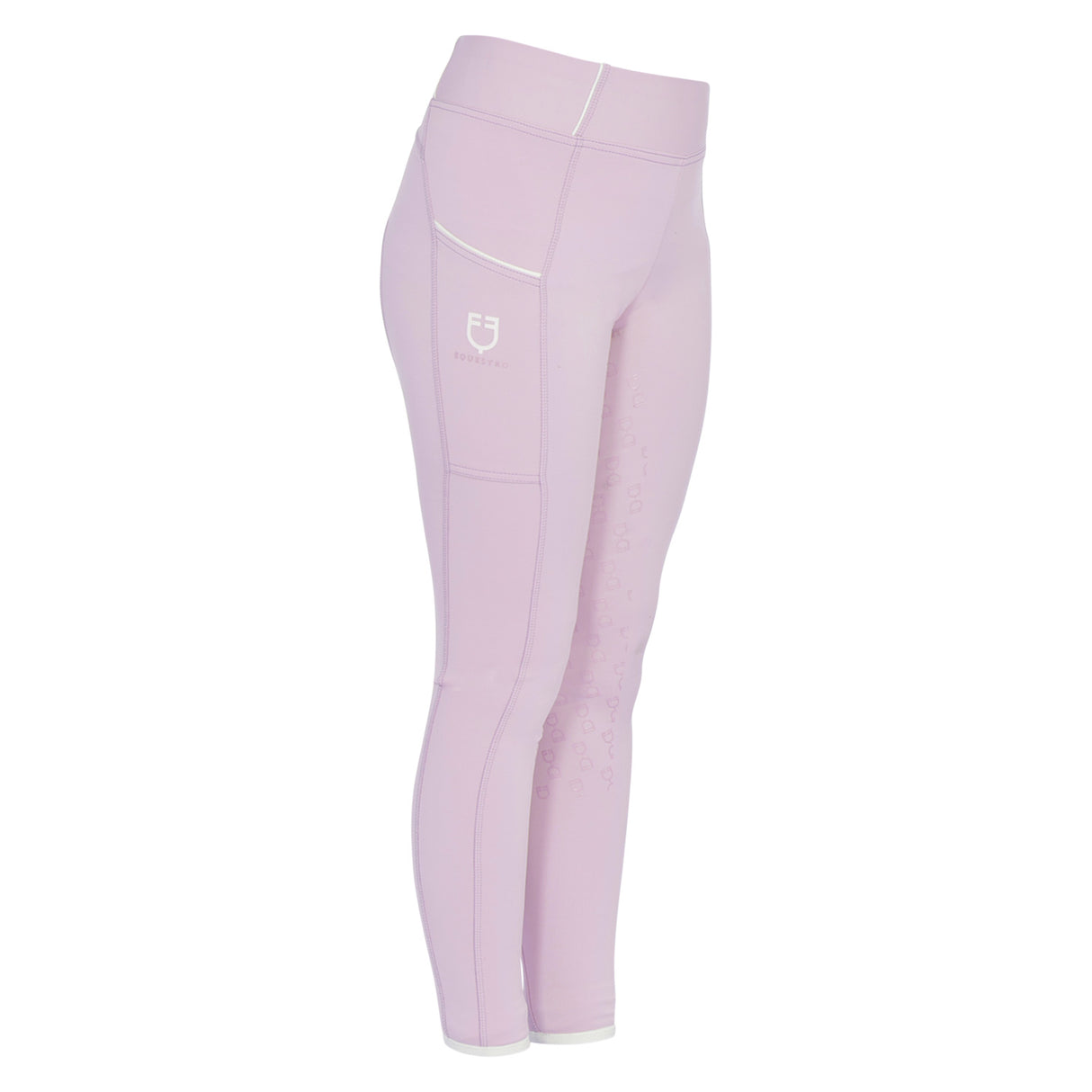 Equestro Girls' Slim Fit Grip Leggings With Logo