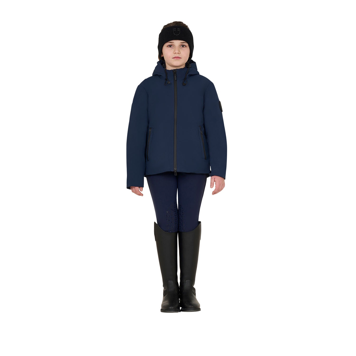 Equestro Unisex Kids Waterproof And Windproof Nylon Jacket #colour_blue