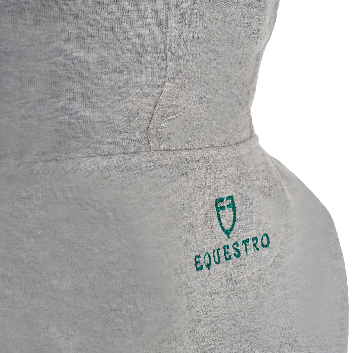 Equestro Kids' Hoodie With Zip And Sponge Lettering #colour_grey-green