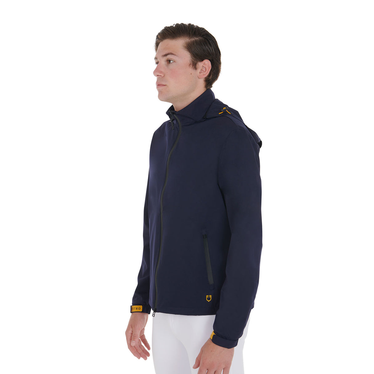 Equestro Men's Three-Layer Technical Raincoat #colour_blue