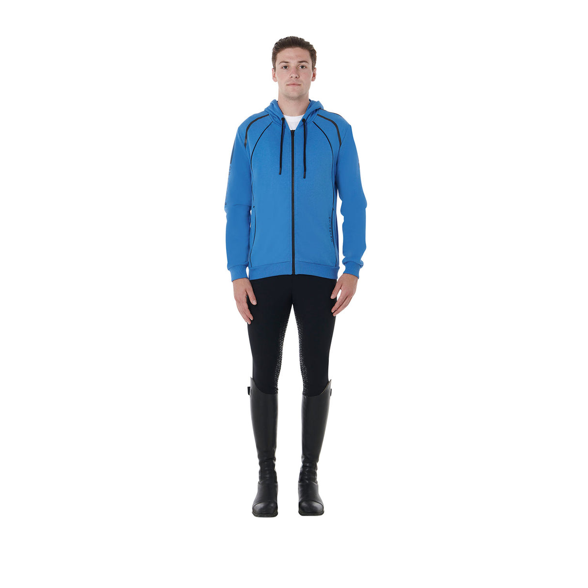Equestro Men's Front Zip Hoodie #colour_blue