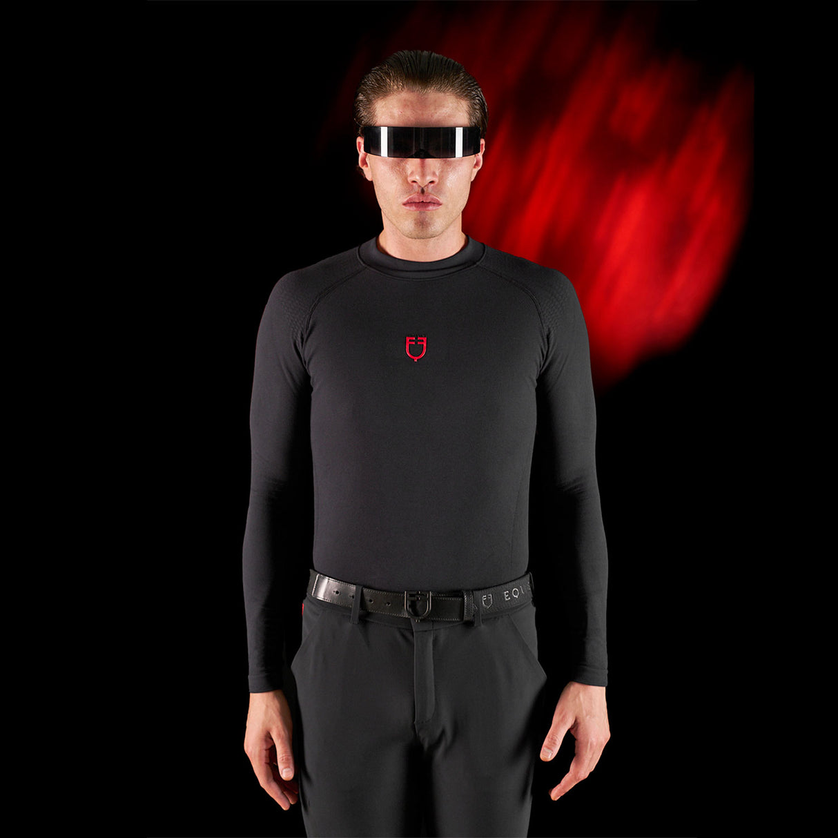 Equestro Equestro Ridertechnology Men's Base Layer Long Sleeves #colour_black