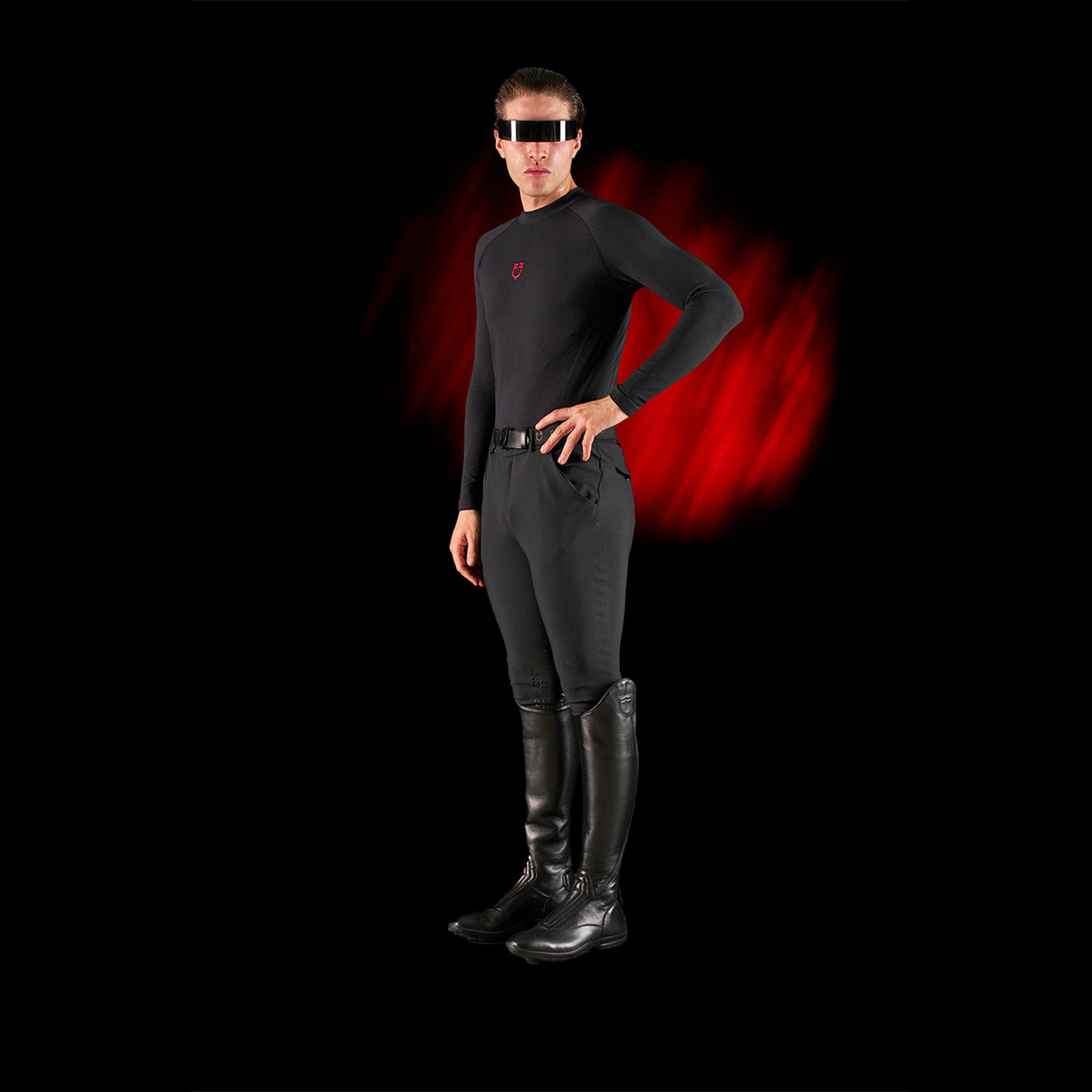 Equestro Equestro Ridertechnology Men's Base Layer Long Sleeves #colour_black