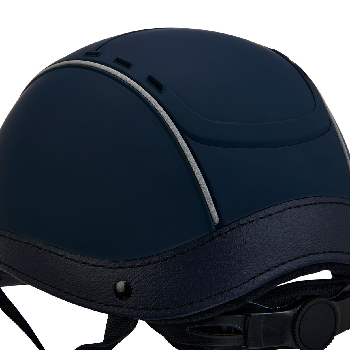 Equestro Helmet With Front Logo And Leather Inserts