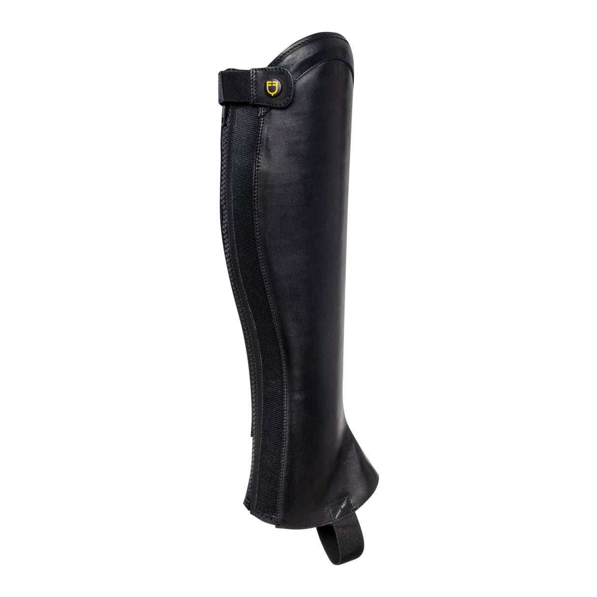 Equestro Unisex Chaps With Back Zip And Elastic Band #colour_black