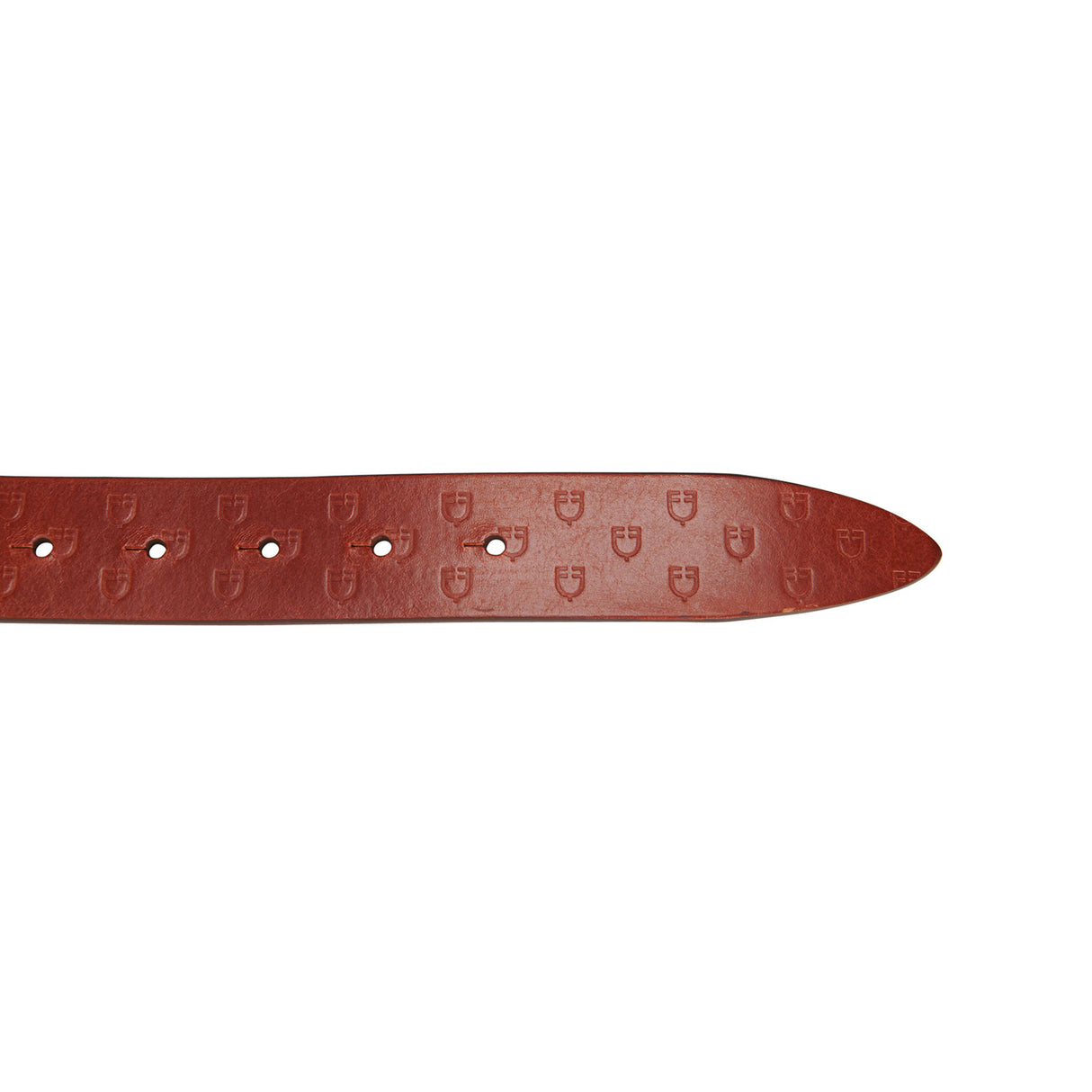 Equestro Leather Logo Belt With Logoed Buckle #colour_cognac-gold