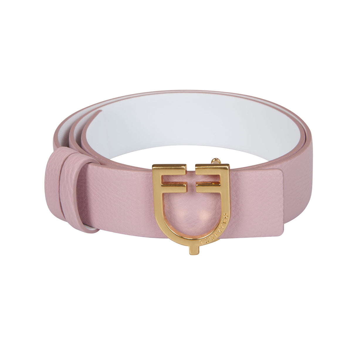 Equestro Double Face Smooth Leather Belt #colour_white-pink-gold