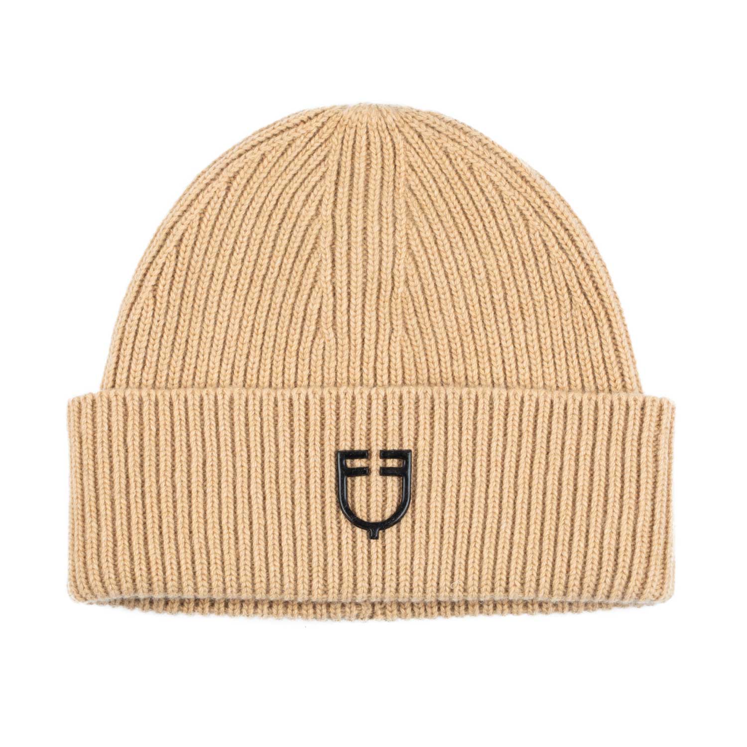 Equestro Unisex Knitted Texture Wool Beanie #colour_beige