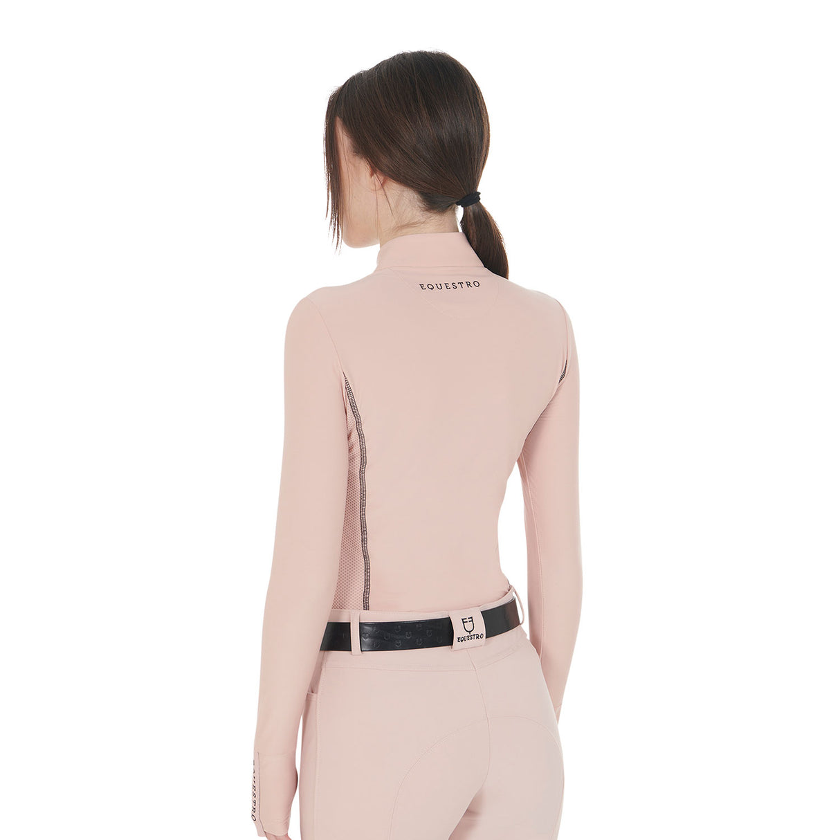 Equestro Women's Long-Sleeved Training Technical Polo Shirt