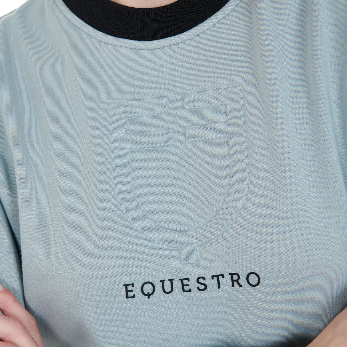 Equestro Women's Cropped Crewneck Sweatshirt #colour_grey