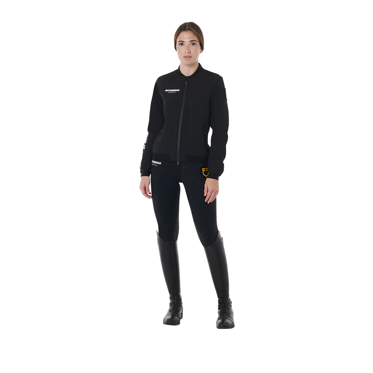 Equestro Scuderia Equestro Women's Bomber Technical Fabric #colour_black
