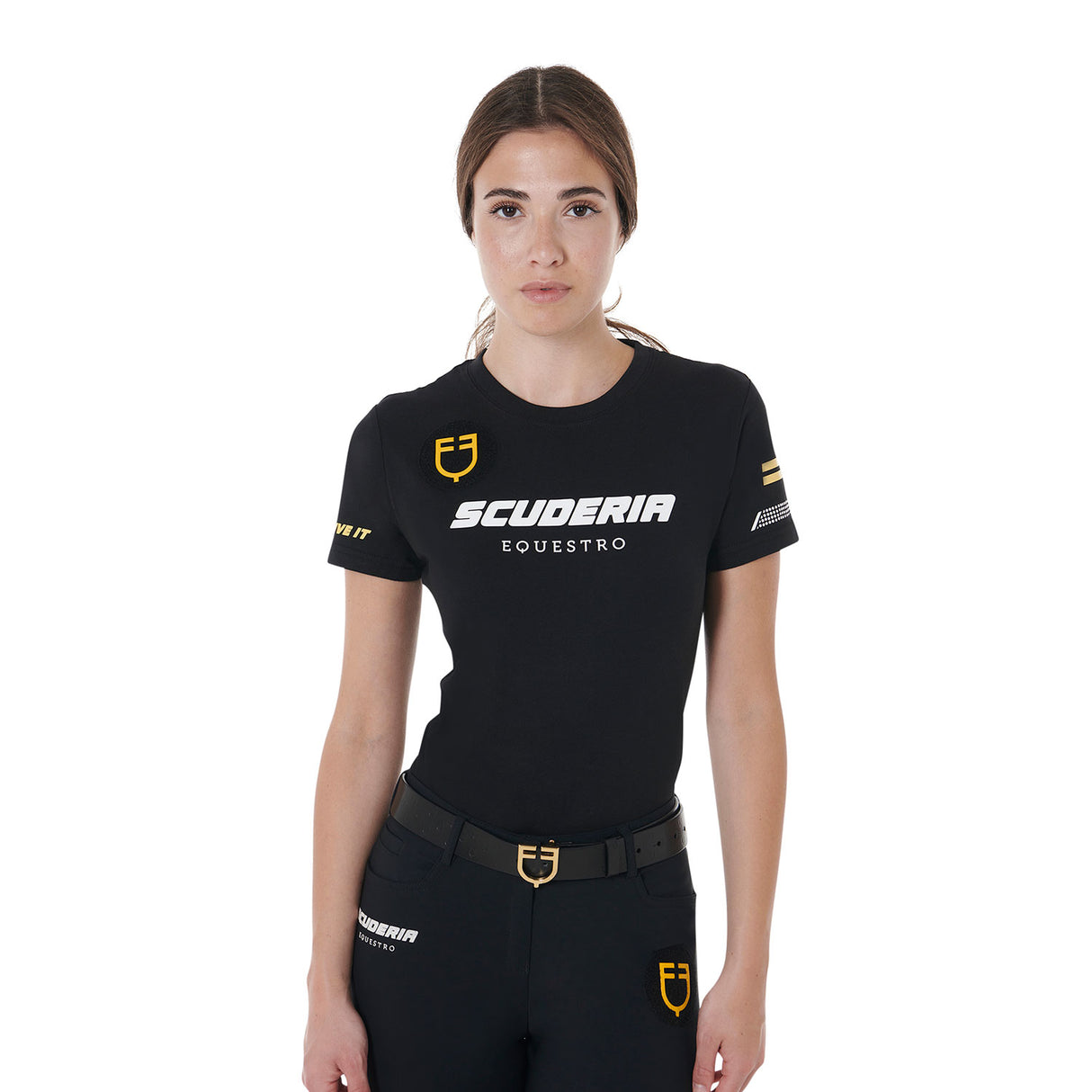 Equestro Scuderia Equestro Women's Slim Fit T-Shirt #colour_black
