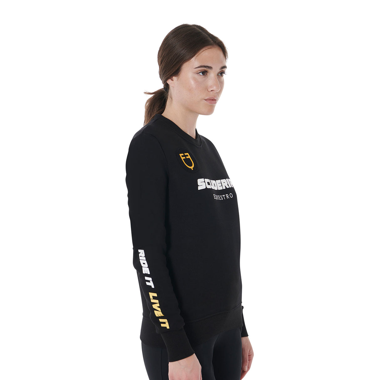 Equestro Scuderia Equestro Women's Crewneck Sweatshirt #colour_black