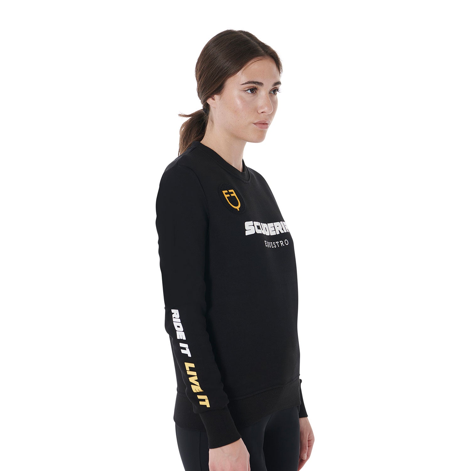 Equestro Scuderia Equestro Women's Crewneck Sweatshirt #colour_black
