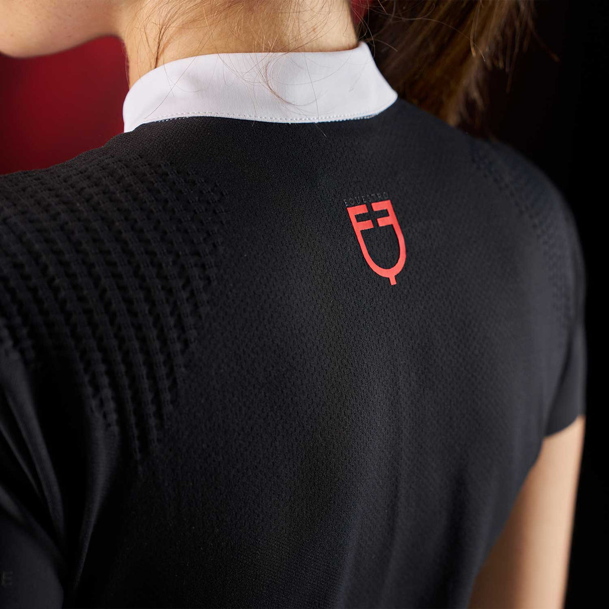 Equestro Ridertechnology women's competition polo shirt short sleeves and buttons