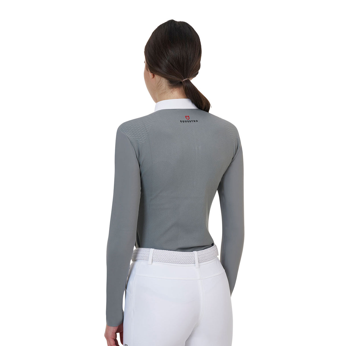 Equestro Ridertechnology women's competition polo shirt long sleeves and zip